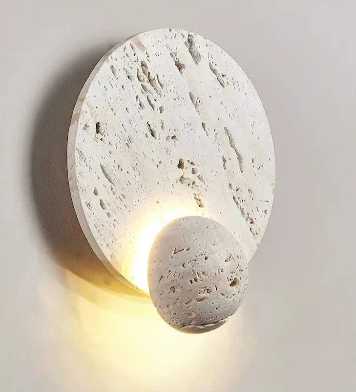 MiraStone Round Stone Wall Sconce For Living Room Decor | Veisp