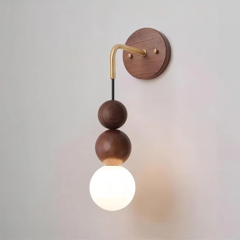 LumaWood | Walnut Wall Lamp With Gradient Glass For Home | Veisp