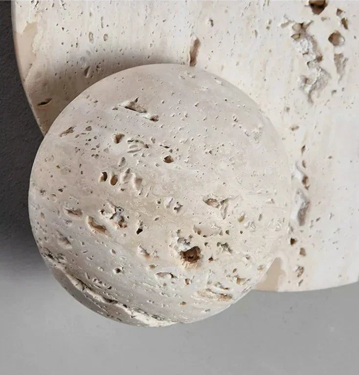 MiraStone Round Stone Wall Sconce For Living Room Decor | Veisp