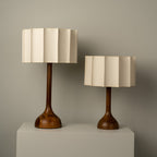 LumaHaven | Wooden Base Table Lamp With Warm Fabric Shade | Veisp