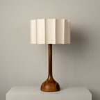 LumaHaven | Wooden Base Table Lamp With Warm Fabric Shade | Veisp