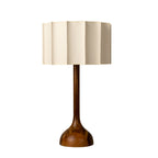 LumaHaven | Wooden Base Table Lamp With Warm Fabric Shade | Veisp