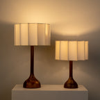 LumaHaven | Wooden Base Table Lamp With Warm Fabric Shade | Veisp