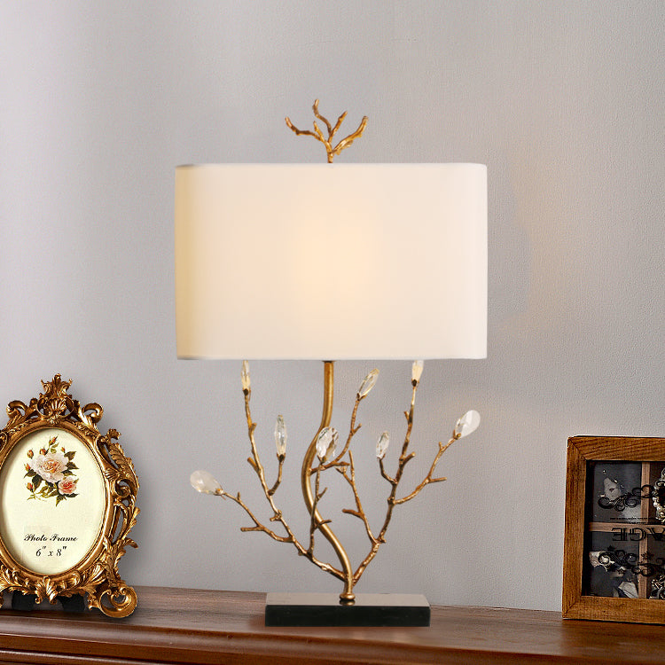 Aurelle | Branch-Style Brass Table Lamp With Fabric Shade | Veisp