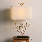 Aurelle | Branch-Style Brass Table Lamp With Fabric Shade | Veisp