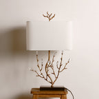 Aurelle | Branch-Style Brass Table Lamp With Fabric Shade | Veisp