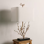 Aurelle | Branch-Style Brass Table Lamp With Fabric Shade | Veisp