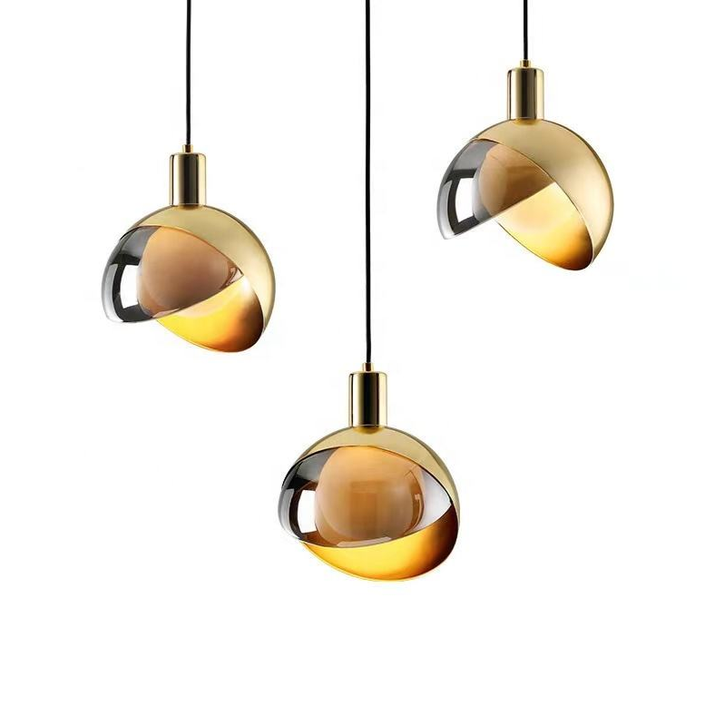 Aurelia | Scandinavian Gold Glass Pendant Light, Smoke Gray | Veisp