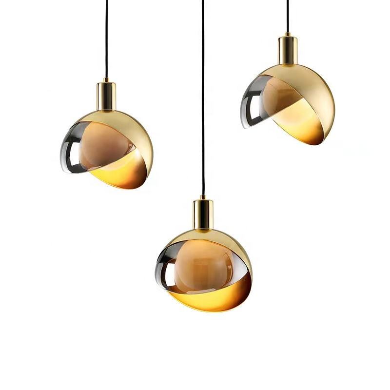 Aurelia | Scandinavian Gold Glass Pendant Light, Smoke Gray | Veisp