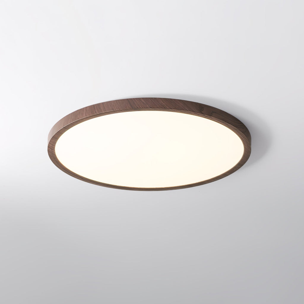 Lyra Walnut Glow Slim Circular LED Ceiling Light Pro