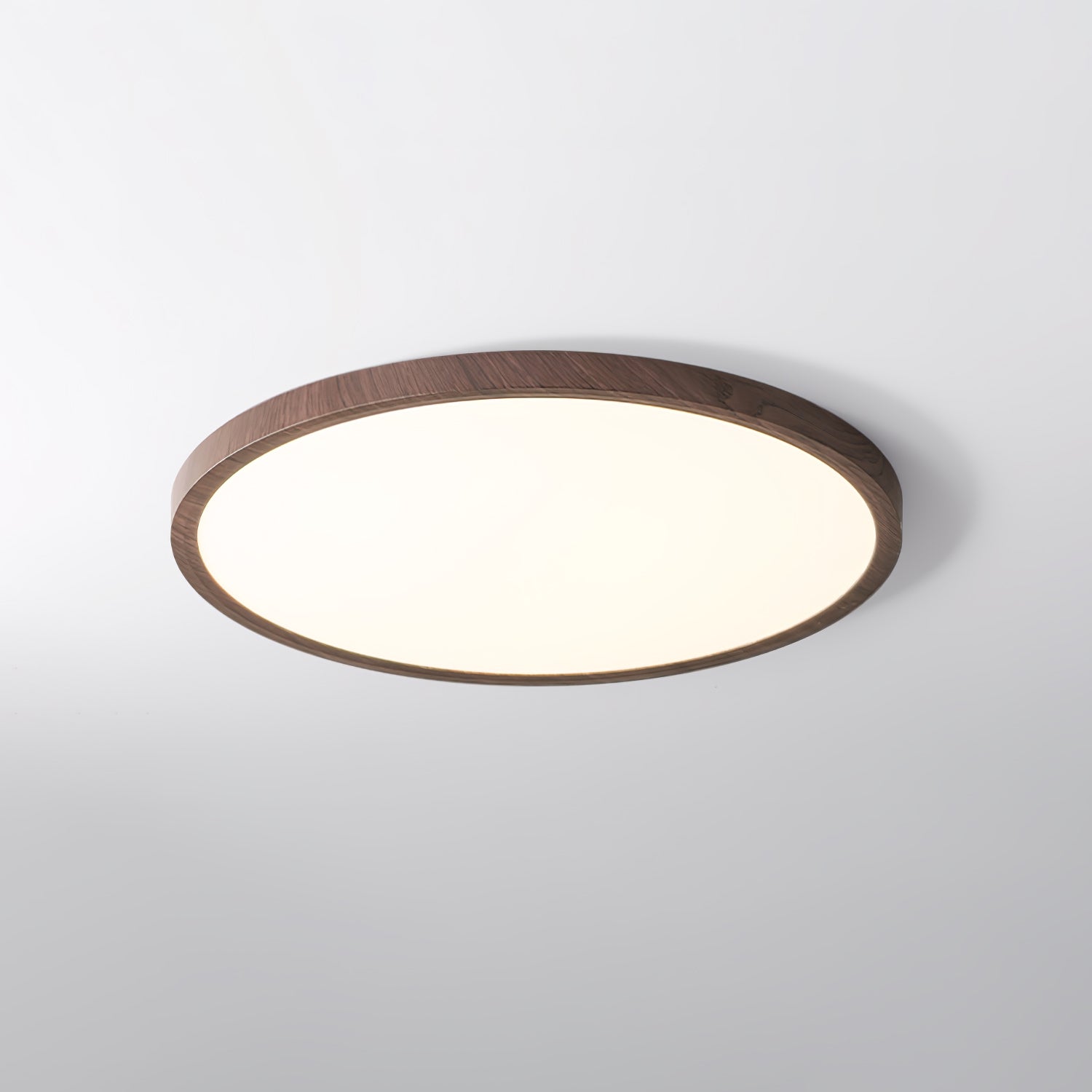 Lyra Walnut Glow Slim Circular LED Ceiling Light Pro