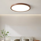 Lyra Walnut Glow Slim Circular LED Ceiling Light Pro