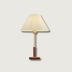 Elmora Pleated Linen Shade Table Lamp In Wood And Metal | Veisp