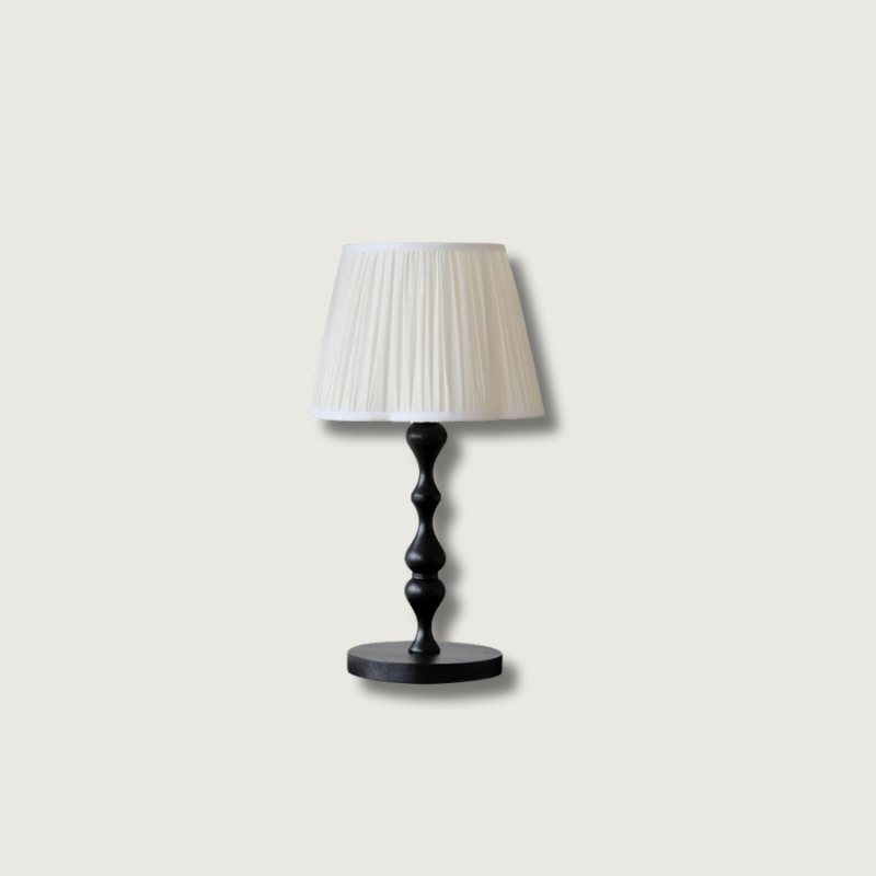 Aurelia | Twisted Wood Base Table Lamp, Pleated Shade | Veisp