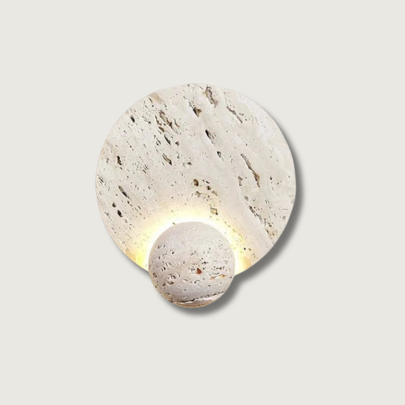 MiraStone Round Stone Wall Sconce For Living Room Decor | Veisp