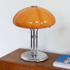 Cresca | Bauhaus Mushroom Table Lamp in Amber Glass | Veisp