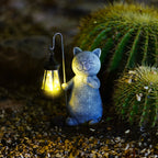 SolaraCat | Solar Golden Cat Garden Lamp With Warm Glow | Veisp