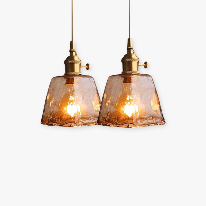 AuricLuxe Vintage LED Gold Metal And Glass Pendant Light | Veisp