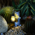SolaraCat | Solar Golden Cat Garden Lamp With Warm Glow | Veisp