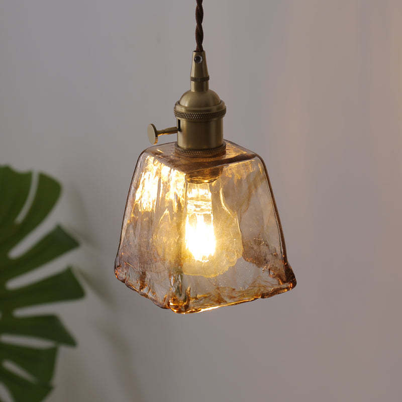 AuricLuxe Vintage LED Gold Metal And Glass Pendant Light | Veisp