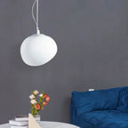 Lunara Pebble Pendant Light In Milk Glass Minimalist Design | Veisp