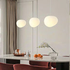 Lunara Pebble Pendant Light In Milk Glass Minimalist Design | Veisp