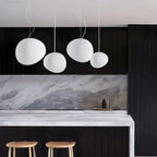Lunara Pebble Pendant Light In Milk Glass Minimalist Design | Veisp