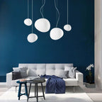 Lunara Pebble Pendant Light In Milk Glass Minimalist Design | Veisp