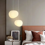 Lunara Pebble Pendant Light In Milk Glass Minimalist Design | Veisp