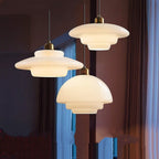Alvara | Soft Ivory Glass Pendant Light in Mid-Century | Veisp