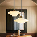 Alvara | Soft Ivory Glass Pendant Light in Mid-Century | Veisp