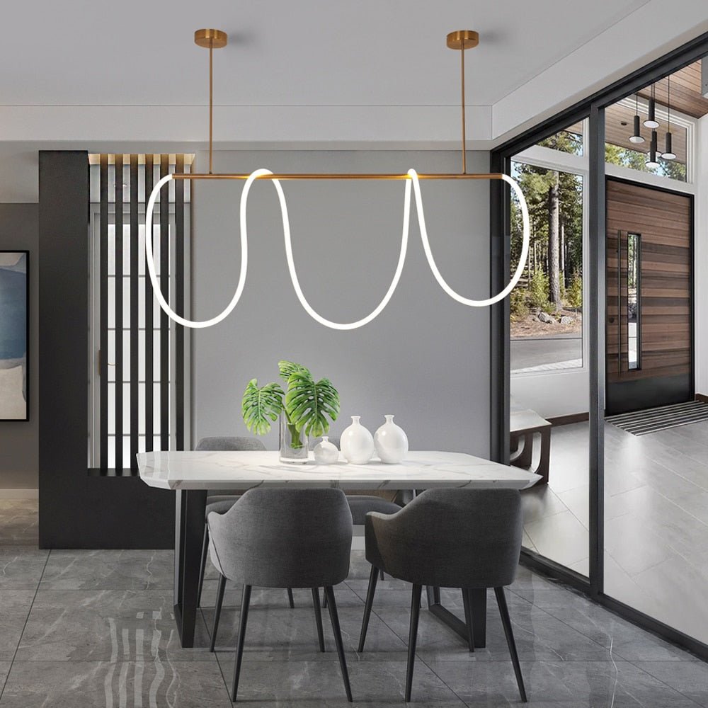 LumaWeft | Chic LED Rope Pendant Light For Living Spaces | Veisp