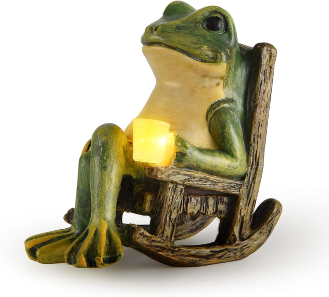 SylvaGlow Frog Statue With Soft Light For Garden And Patio | Veisp