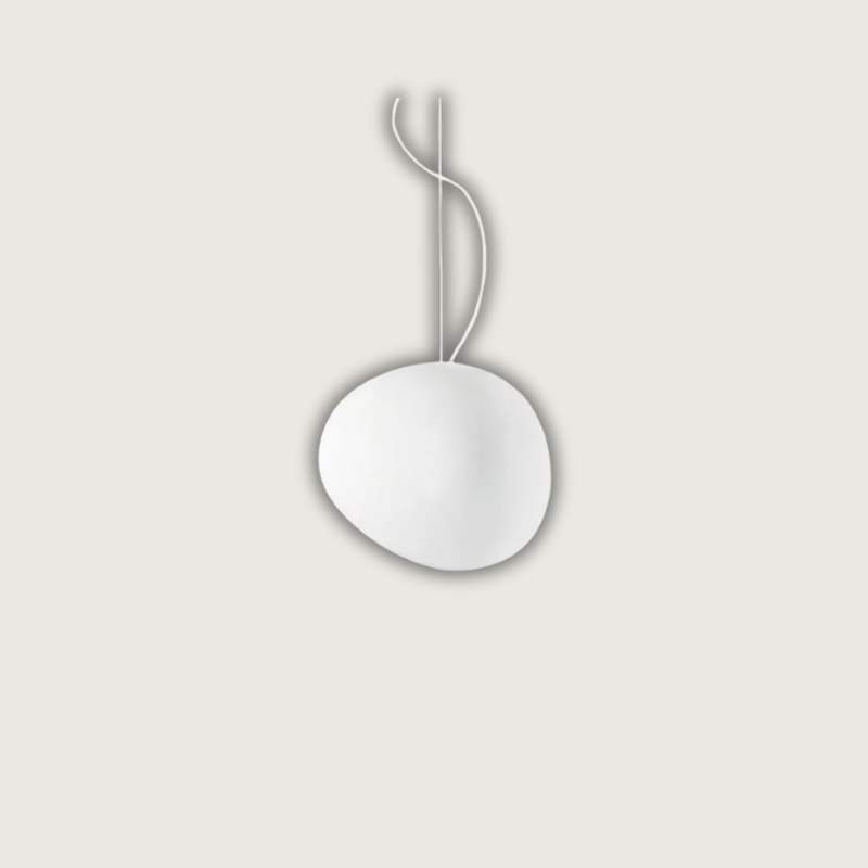 Lunara Pebble Pendant Light In Milk Glass Minimalist Design | Veisp
